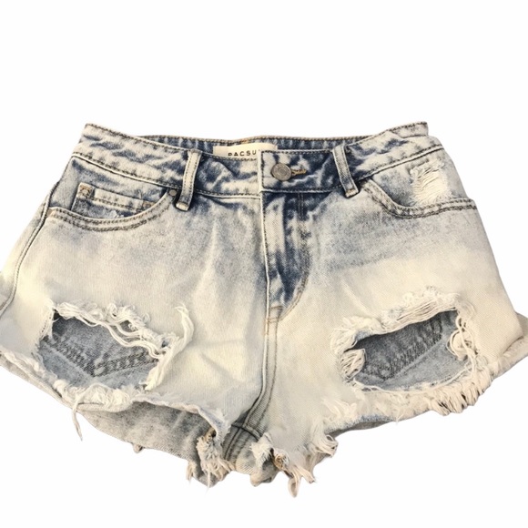 PacSun Pants - PacSun HighRise Light Wash Distressed Shorts